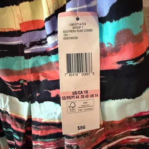 Black Label NWT Colorful Striped Sleeveless Dress - Picture 5 of 8